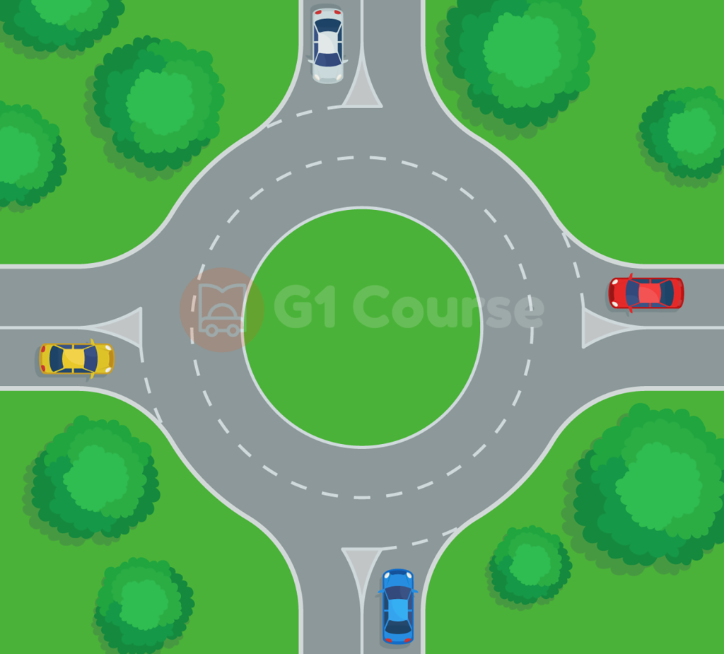 Drive through a roundabout